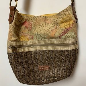 Sakroots satchel with plant prints